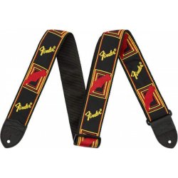 FENDER Monogramm Strap Black-Yellow-Red