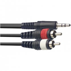 Stagg SYC1/MPS2CM E,3,5 stereo JACK/2x RCA, 1m