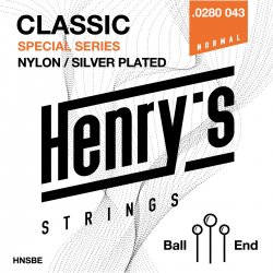 HENRY`S STRINGS HNSBE CLASSIC NYLON SILVER - 0280“ - 043“ S BALL END